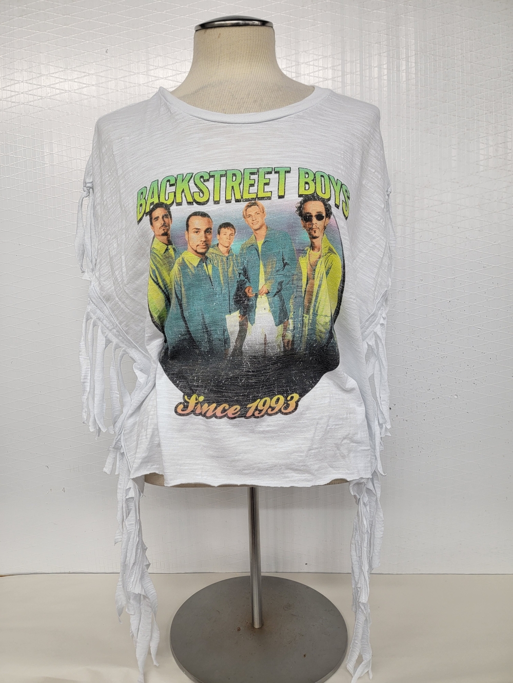 Back Street Boys Fringe Concert Tee Upcycled Retro Vintage Band Merc